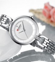 CURREN 9052 Women Watches Luxury Waterproof Full Steel-Silver